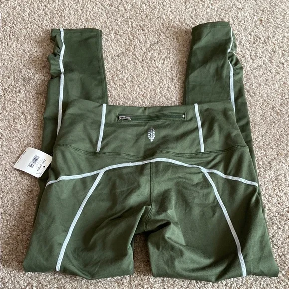 Free People Olive Green High-Waisted Leggings - Picture 12 of 15